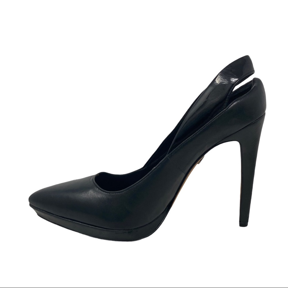 BCBGMAXAZRIA Women's Leather Slingback Heels, 7.5